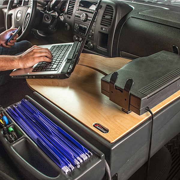 AutoExec GripMaster Car Desk with Power Inverter and Phone Mount